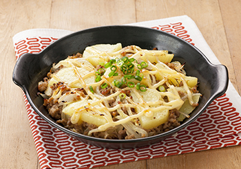じゃがいもと豚ひき肉のマヨネーズ焼き