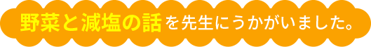 野菜と減塩の話を先生にうかがいました。