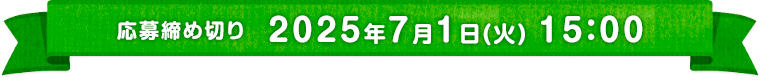 応募締め切り　2025年7月1日(火)15:00
