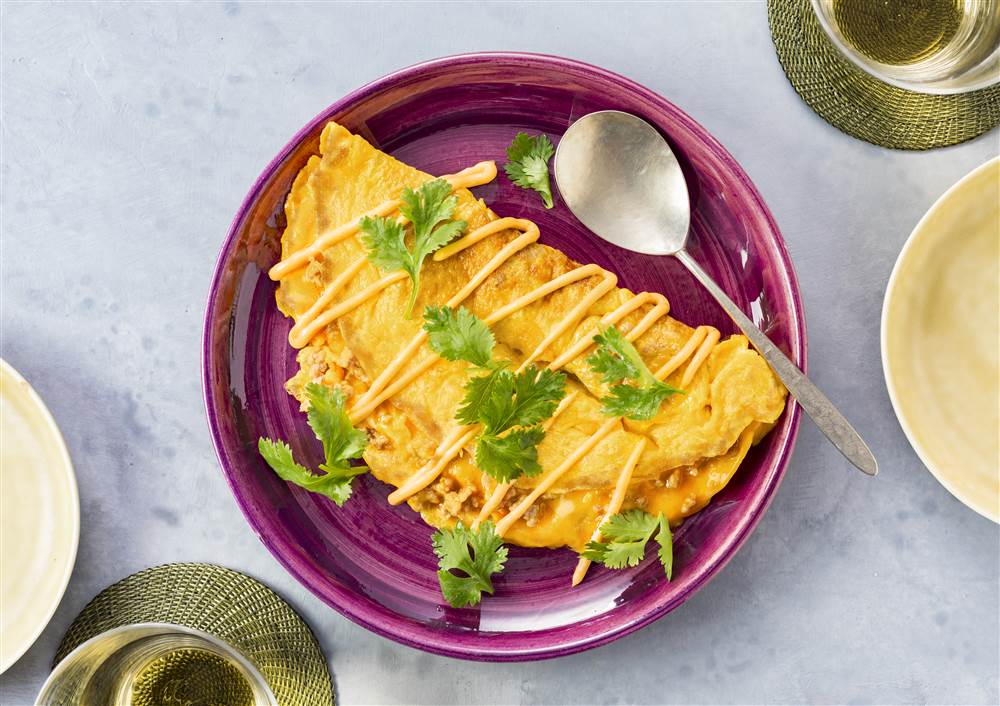 写真：シラチャーマヨオムレツ