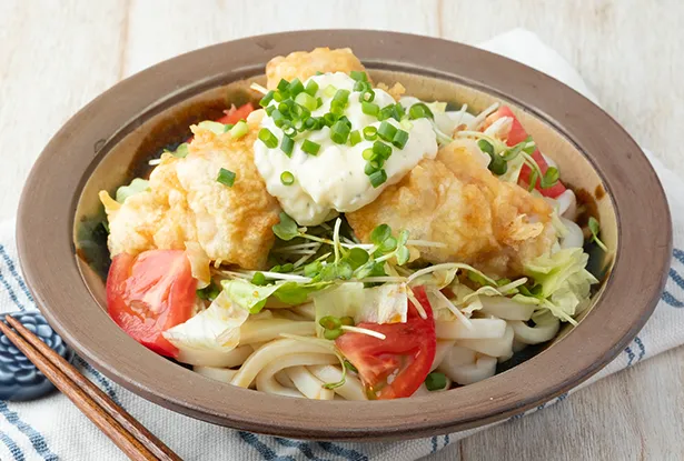 鶏天レモンタルタルぶっかけうどん