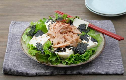 明太ごぼうと豆腐のチョレギサラダ風