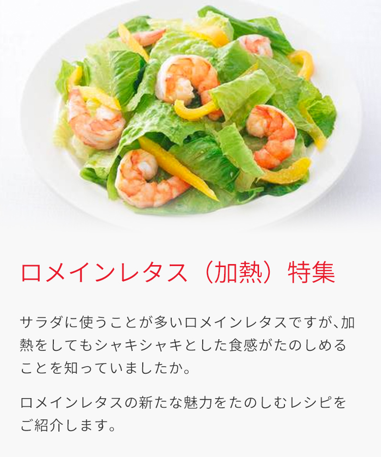 ロメインレタス 加熱 特集 とっておきレシピ キユーピー ロメインレタス 加熱 特集 とっておきレシピ キユーピー