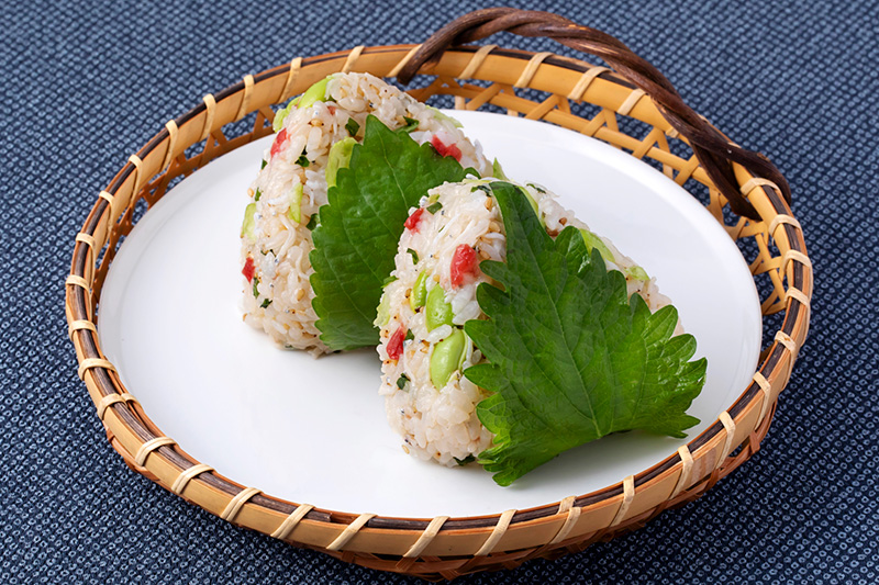 Japanese-style salad rice balls made with dressing