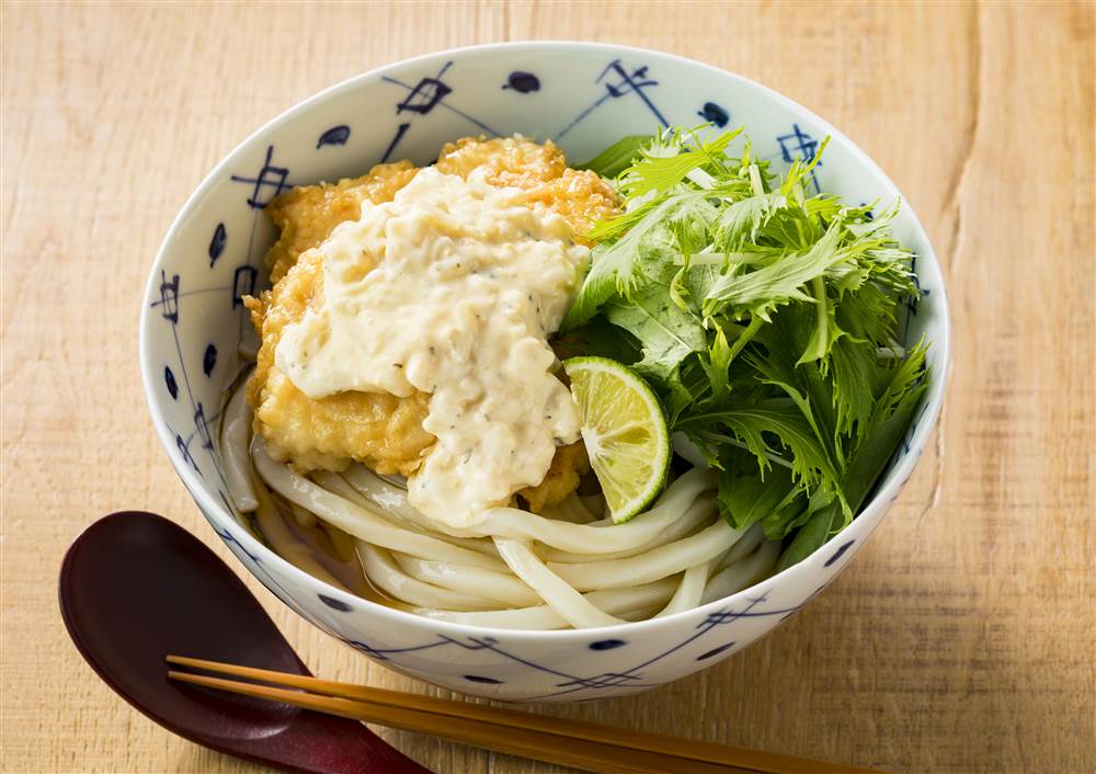 タルタルとり天ぶっかけうどん